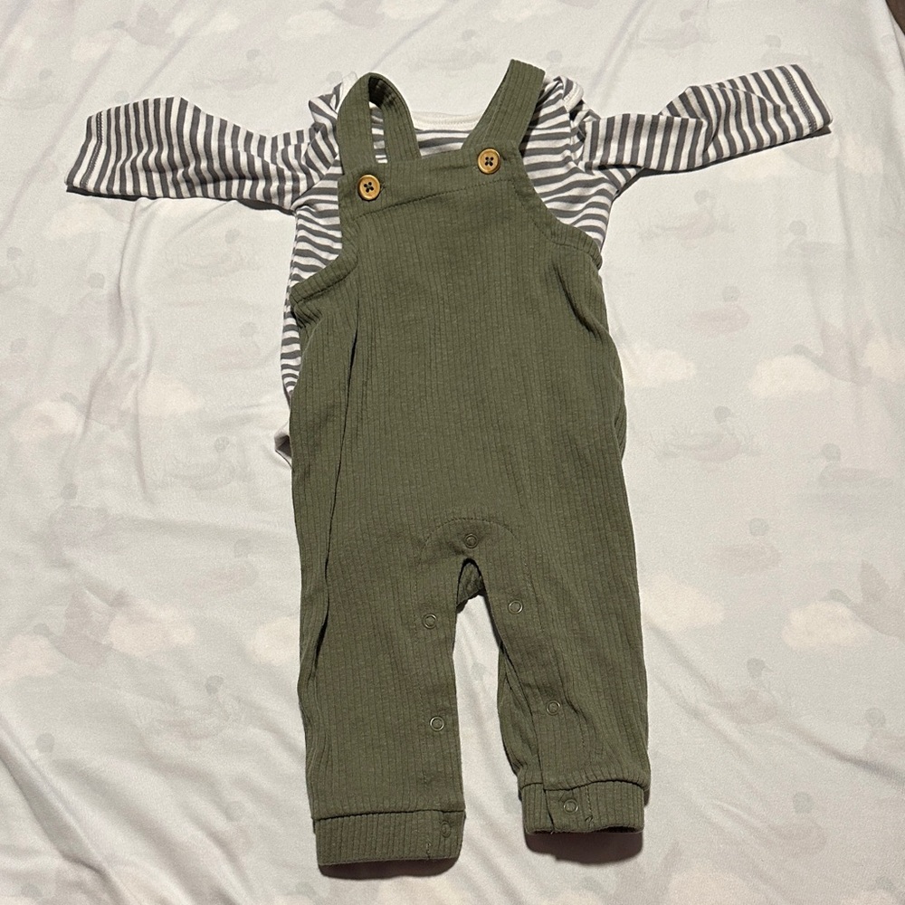 Cat & Jack Olive Green Baby Overalls